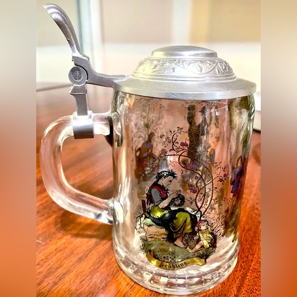 Vintage Alwe Germany The Four Seasons Lidded Beer Stein With Sticker Stunning - Picture 1 of 11
